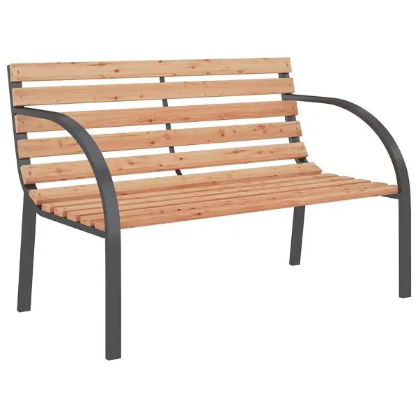 vidaXL Heavy-Duty Patio Bench 47.2" Wood and Cast Iron, Brown colored, 41014
