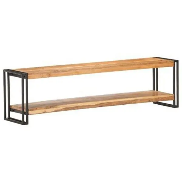 vidaXL Heavy-Duty TV Stand 59.1"x11.8"x15.7" Solid Wood Acacia, Bronze colored, 320792