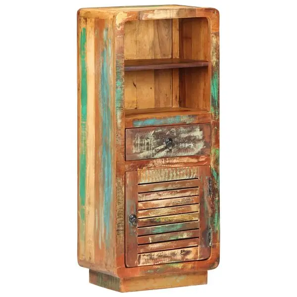 vidaXL Highboard 17.7"x12.6"x43.3" Solid Reclaimed Wood, Multicolour colored, 320465