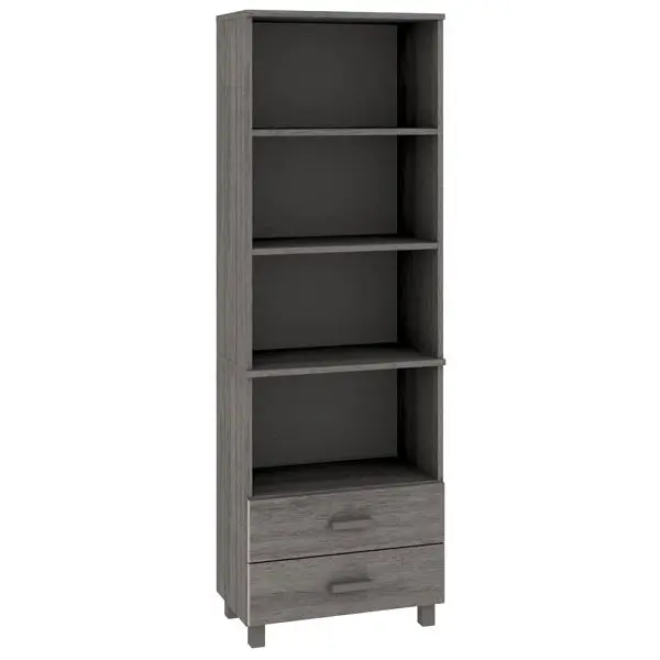 vidaXL Highboard HAMAR Light Gray 23.6"x13.8"x70.9" Solid Wood Pine, 340491