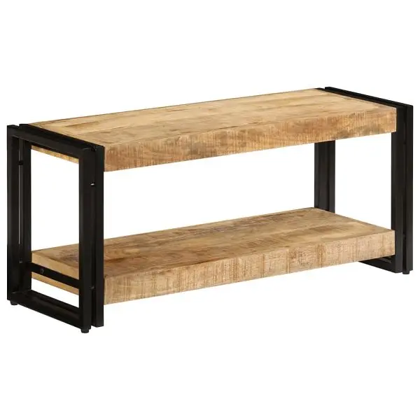 vidaXL High-Performance TV Stand 35.4"x11.8"x15.7" Solid Wood Mango, Walnut colored, 247808