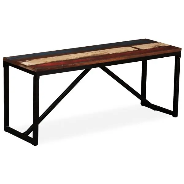 vidaXL Hi-Vis Bench Solid Reclaimed Wood 43.3"x13.8"x17.7", Multicolour colored, 244901