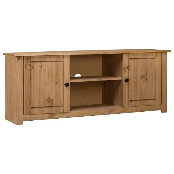 vidaXL Impact-Resistant TV Stand 47.2"x15.7"x19.7" Solid Pine Wood Panama Range, Brown colored, 282670