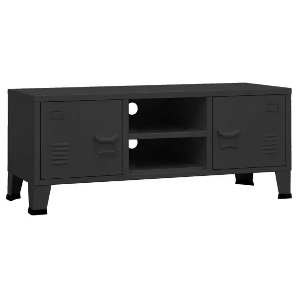 vidaXL Industrial TV Stand Carbon Black 41.3"x13.8"x16.5" Metal, 339618