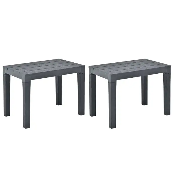 vidaXL Jumbo Patio Benches 2 pieces Anthracite ABS Plastic, 48781