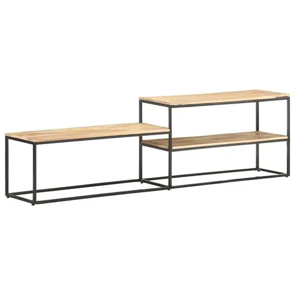 vidaXL Micro TV Stand 70.9"x11.8"x19.7" Rough Mango Wood, Brown colored, 321620