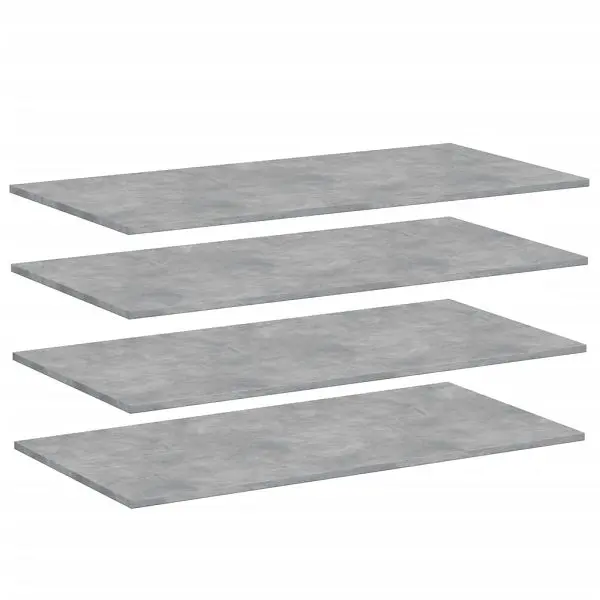 vidaXL Optimized Bookshelf Boards 4 pieces Concrete Silver Gray 39.4"x19.7"x0.6" Engineered Wood, 805422