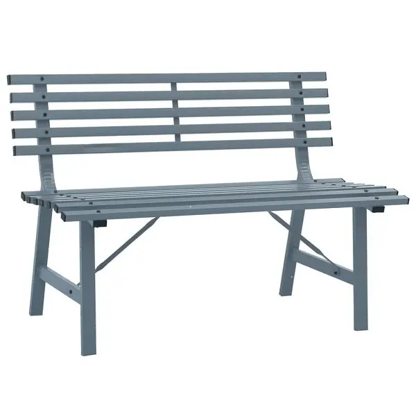 vidaXL Patio Bench 43.3" Steel, Gray colored, Material: Powder-coated steel, 317136