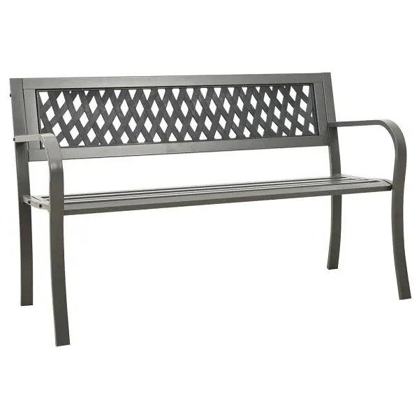 vidaXL Patio Bench 49.2" x 20.9" x 30.3" Steel Gray colored, 312039