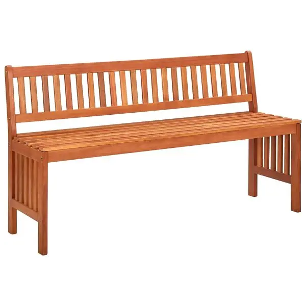 vidaXL Patio Bench 53.9" Solid Wood Eucalyptus, Brown colored, 44401