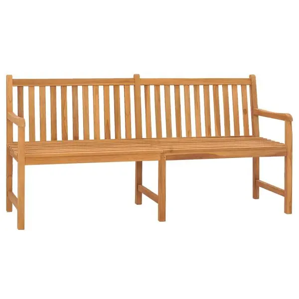 vidaXL Patio Bench 70.9" Solid Teak Wood, Walnut colored, supportrest and armrest, 316632
