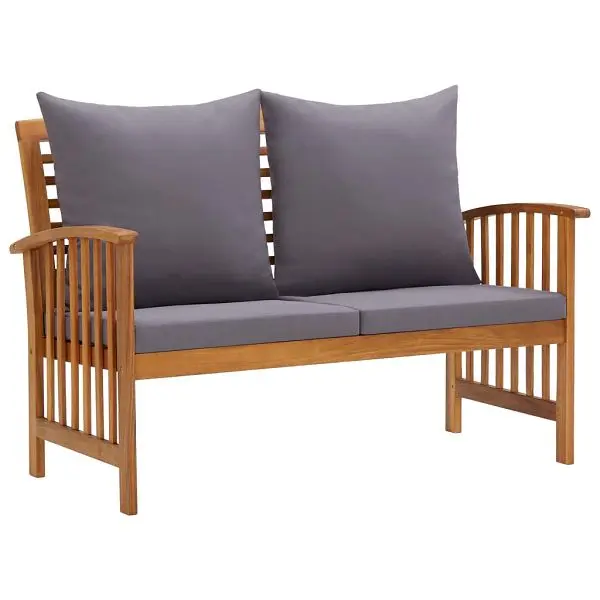 vidaXL Patio Bench Cushions 46.9" Solid Acacia Wood, Gray colored, 310261
