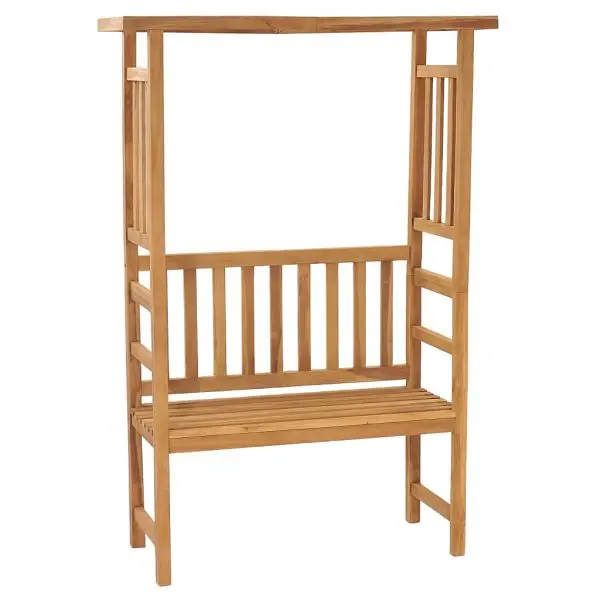vidaXL Patio Bench Pergola 45.3" Solid Teak Wood, Brown colored, 316170
