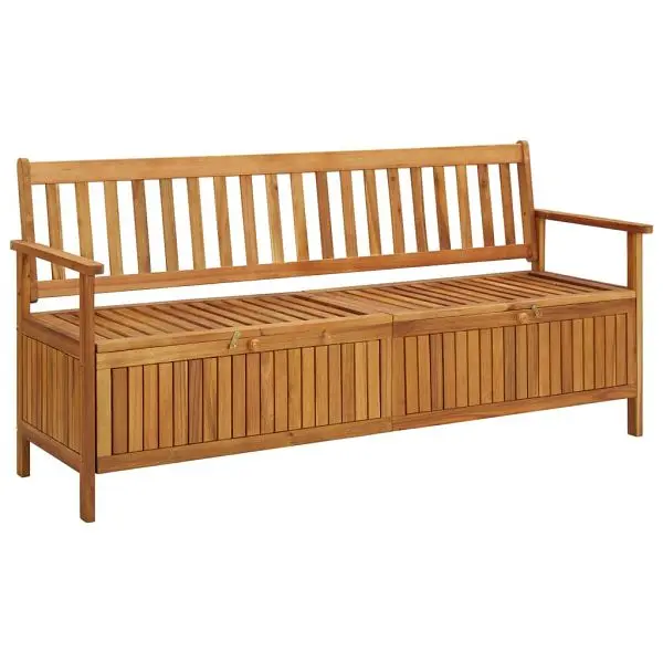 vidaXL Patio Storage Bench 66.9" Solid Acacia Wood, Brown colored, 310281