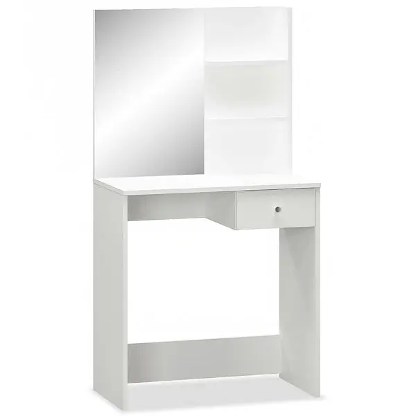 vidaXL Safe Dressing Table Engineered Wood 29.5"x15.7"x55.5" White, 244861