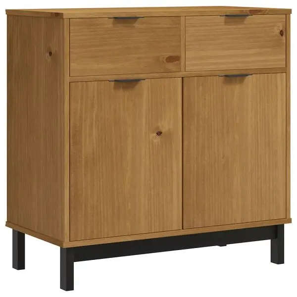vidaXL Sideboard FLAM 31.5"x15.7"x31.5" Solid Wood Roll Pine, Espresso colored, 357827