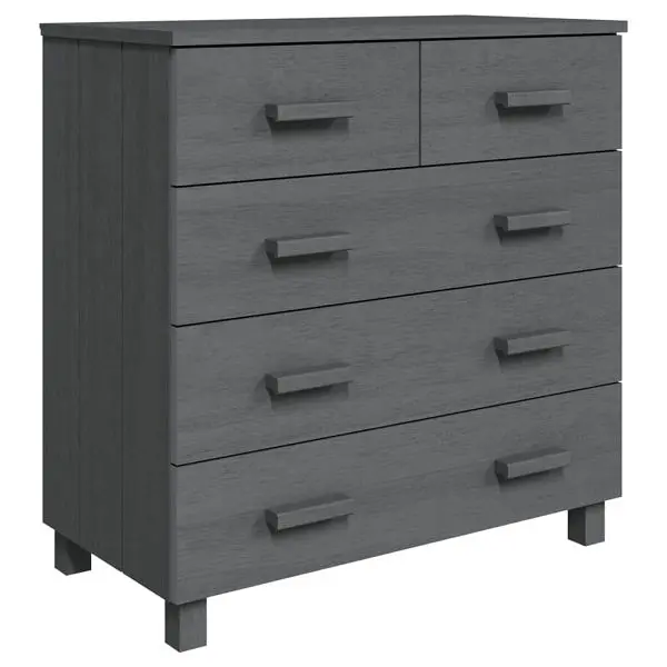 vidaXL Sideboard HAMAR Dark Charcoal 31.1"x15.7"x31.5" Solid Wood Pine, 340422