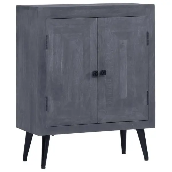 vidaXL Sideboard Solid Mango Wood 23.6"x11.8"x29.9", Gray colored, 245909