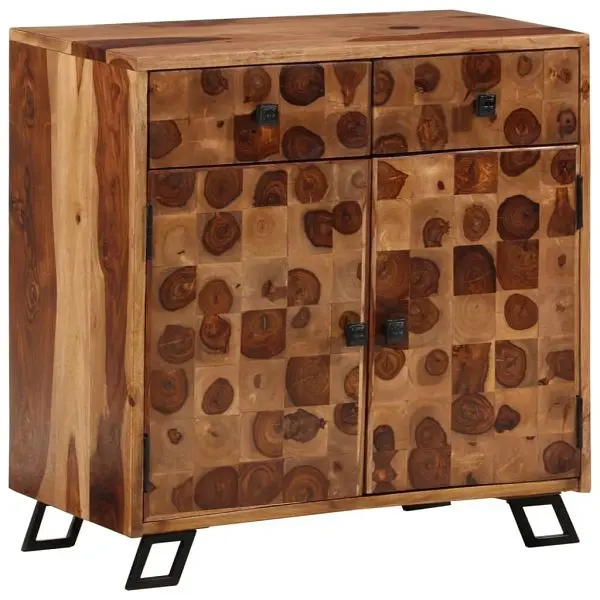 vidaXL Sideboard Solid Sheesham Wood 25.6"x13.8"x25.6", Chocolate colored, 243966