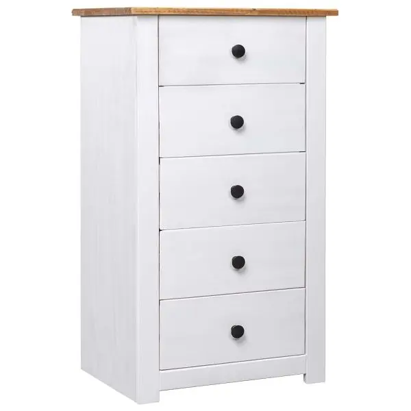 vidaXL Sideboard White 18.1"x15.7"x35" Pine Panama Range, 282651