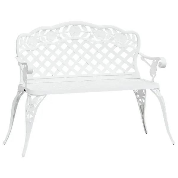 vidaXL Smooth Patio Bench 42.5"Ivory, Material: Cast aluminum, cast iron, 317742