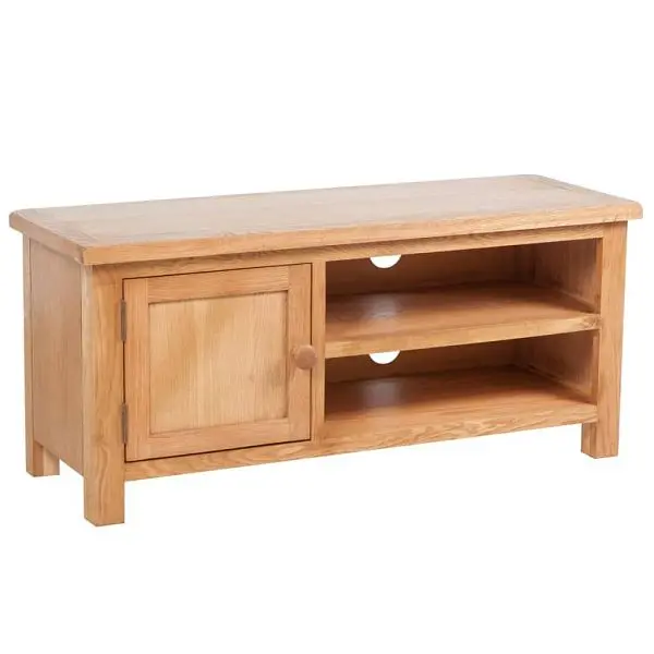 vidaXL TV Stand 40.6"x14.2"x18.1" Solid Oak Wood, Espresso colored, 241679