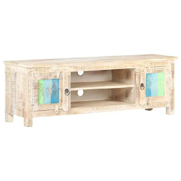 vidaXL TV Stand 47.2"x11.8"x15.7" Rough Acacia Wood, Multicolour colored, 320237