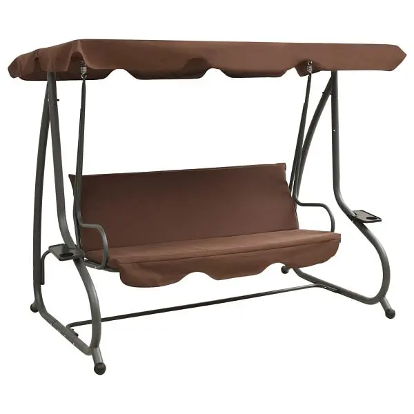 vidaXL Super-Strong Outdoor Swing Bench Canopy Coffee, Bronze colored, 313338