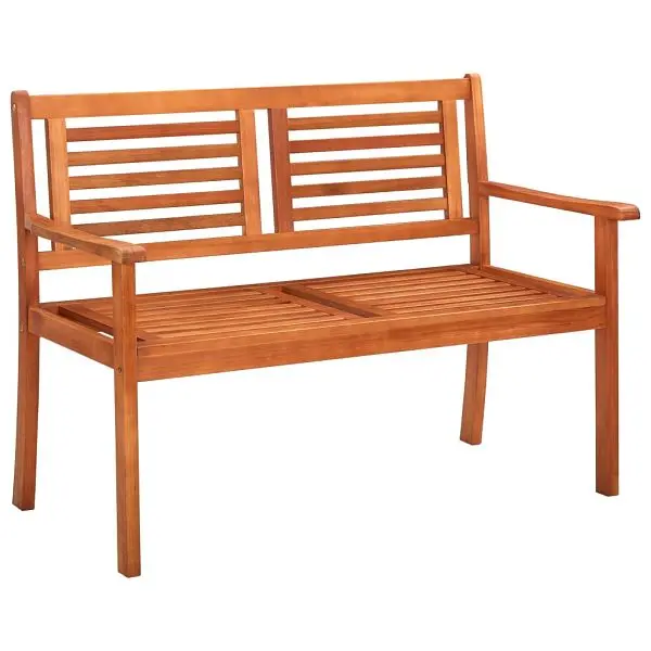 vidaXL Trusted 2-Seater Patio Bench 47.2" Solid Wood Eucalyptus, Bronze colored, 44398