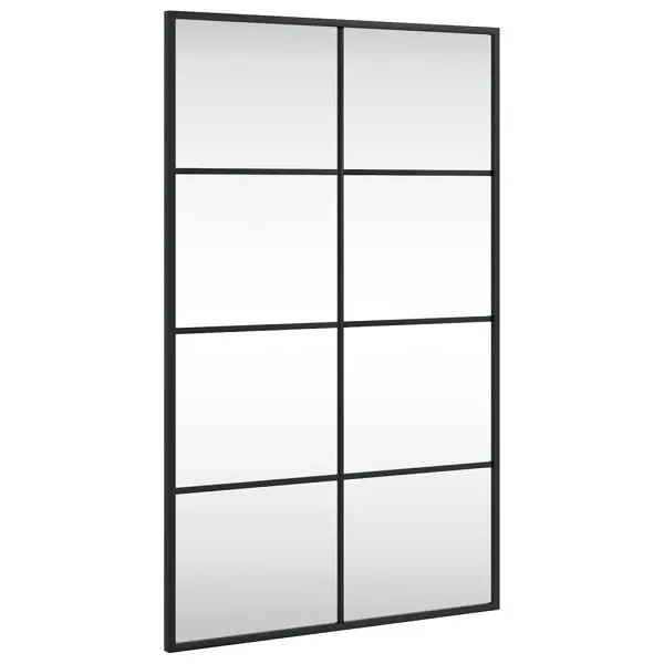 vidaXL Wall Mirror Black 19.7"x31.5" Rectangle Iron, 358648