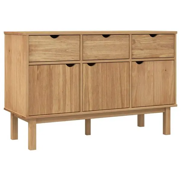 vidaXL Water-Resistant Sideboard OTTA 44.9"x16.9"x28.9" Solid Wood Pine, Brown colored, 351297