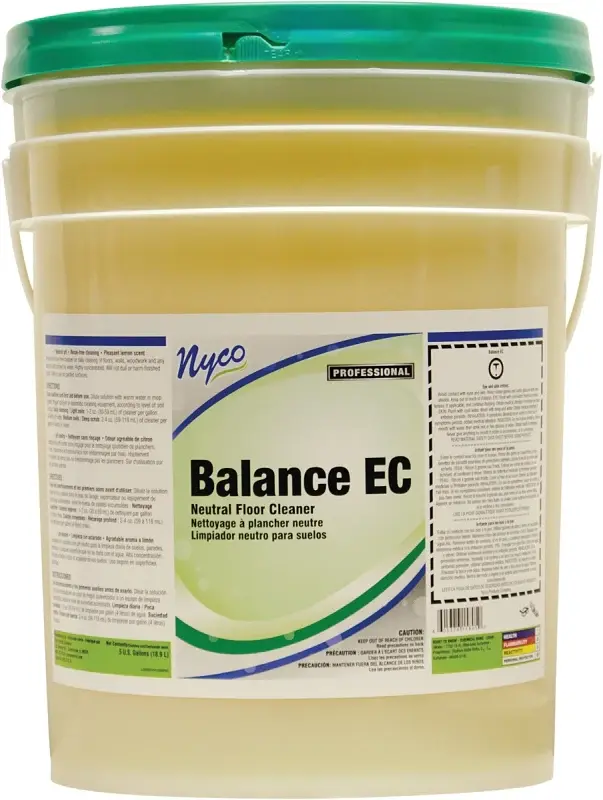 nyco NL158-P5 Floor Cleaner, 5 gal Pail, Liquid, Citrus Lemon, Lucid Yellow