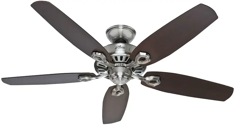 Hunter Builder Top-tier Series 53241 Ceiling Fan, 5049 cfm Air, 5-Blade, Brazilian Cherry/Harvest Mahogany Blade, 3-Speed