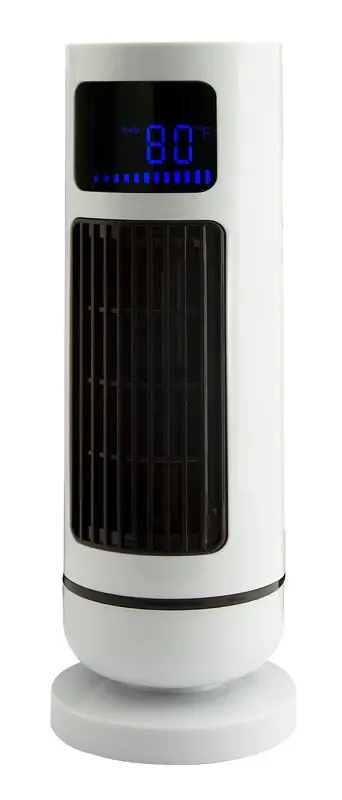 PowerZone TF-180R-R USB Oscillating Tower Fan, 5 V, 3-Speed, 60 deg Rotating, Ivory : High Velocity Edition