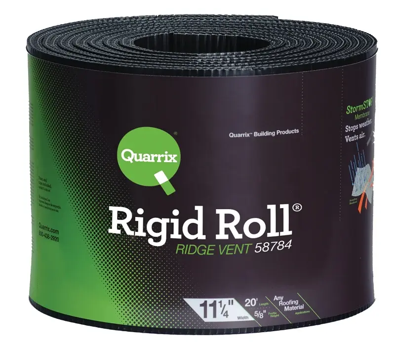 Quarrix 58784 Ridge Vent, 20 ft L, 11-1/4 W, HDPE, Midnight