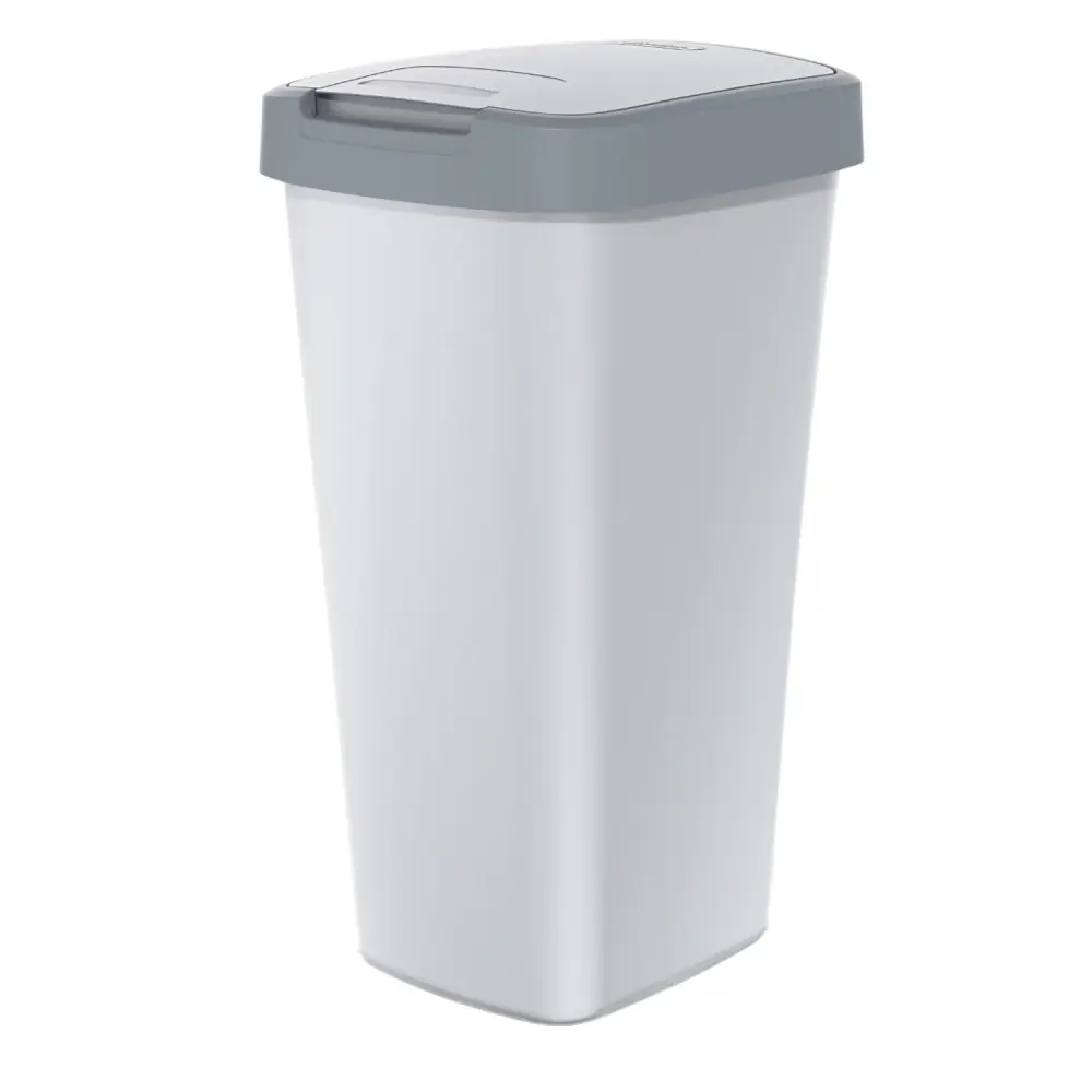 Keden Compacta Q Rubbish Bin Swing and Hinged Lid 12L Plastic Waste Separation Waste Bin Recycling Waste Collector - ash c...