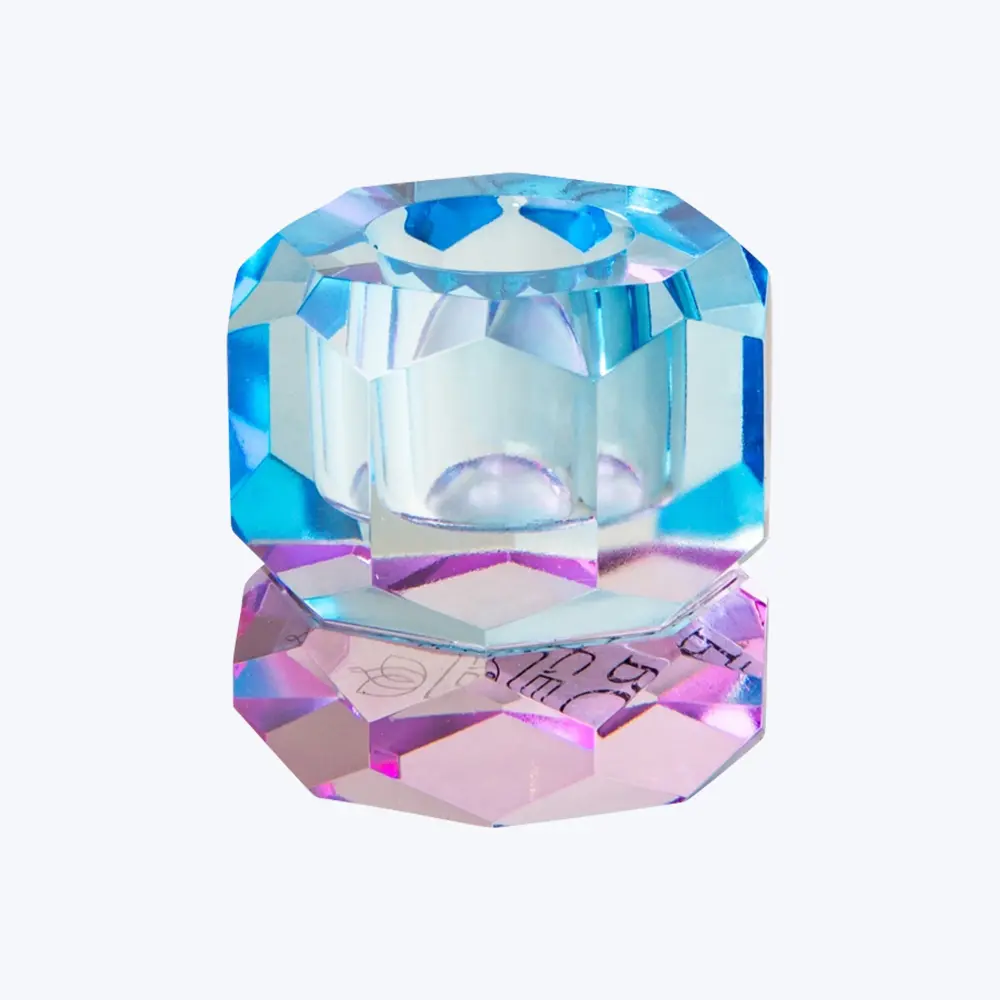 Split color Crystal Candle Holder