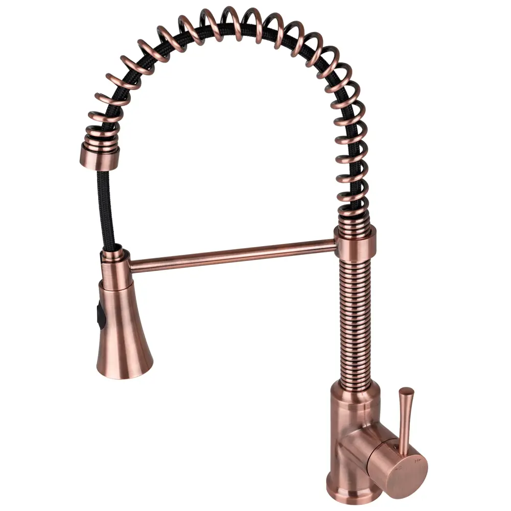 Fontaine Italia Residential Spring Coil Kitchen Faucet Cone Spray Head Antique Terra cotta