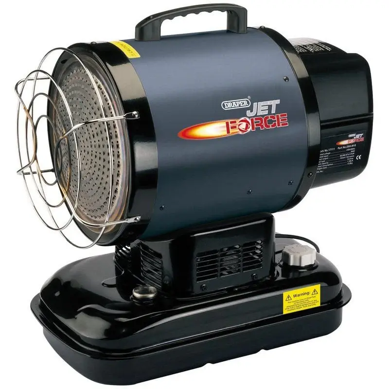 Bathroom Safe Draper DSH-IR-B Jet Force Infrared Diesel and Kerosene Space Heater, 60,000 BTU/17 kW - (17111)