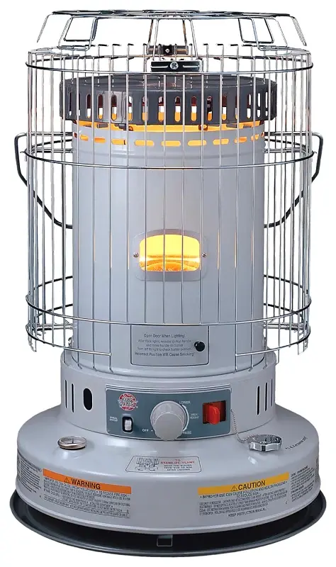 Kero World KW-24G Carry-along Heater, 1.9 gal Fuel Tank, Kerosene, 23800 Btu, 1000 sq-ft Heating Area, Gray