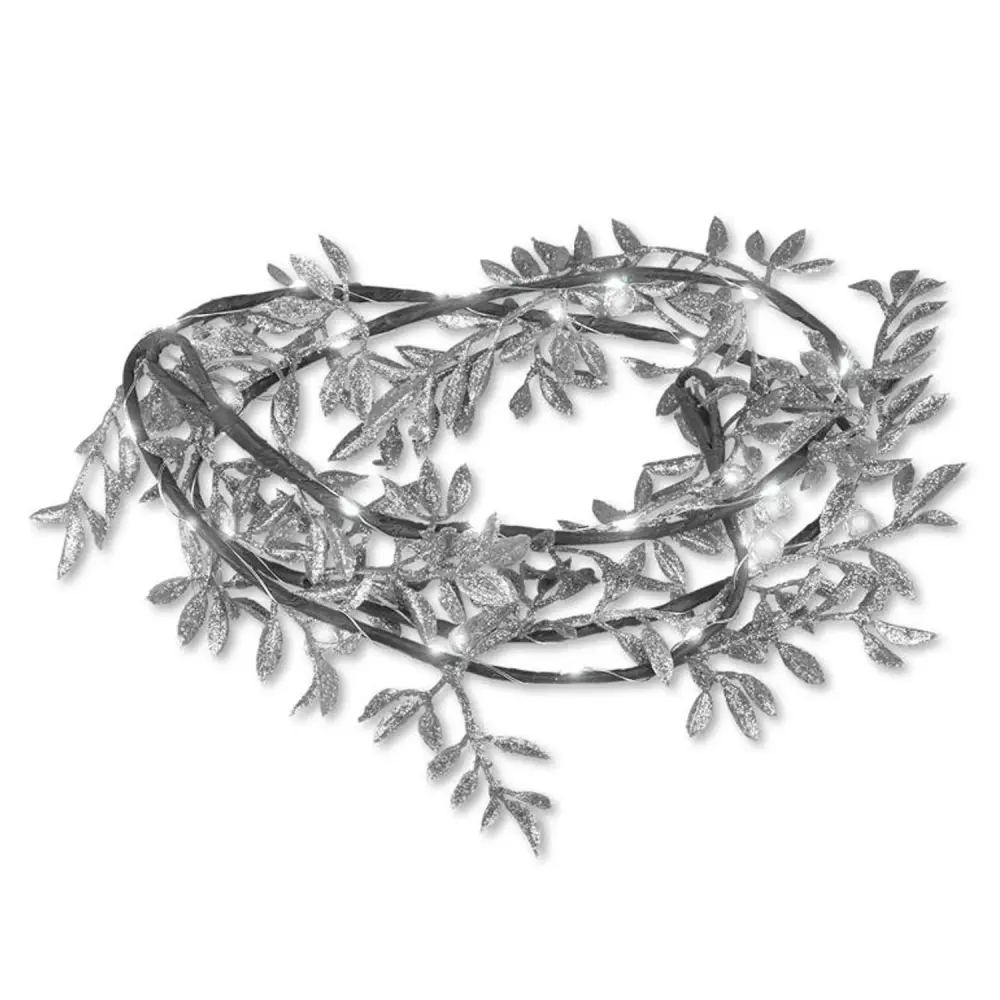 Fairy Lights Garland String Lights 1.8m Chrome Leaves Cold White Light LED
