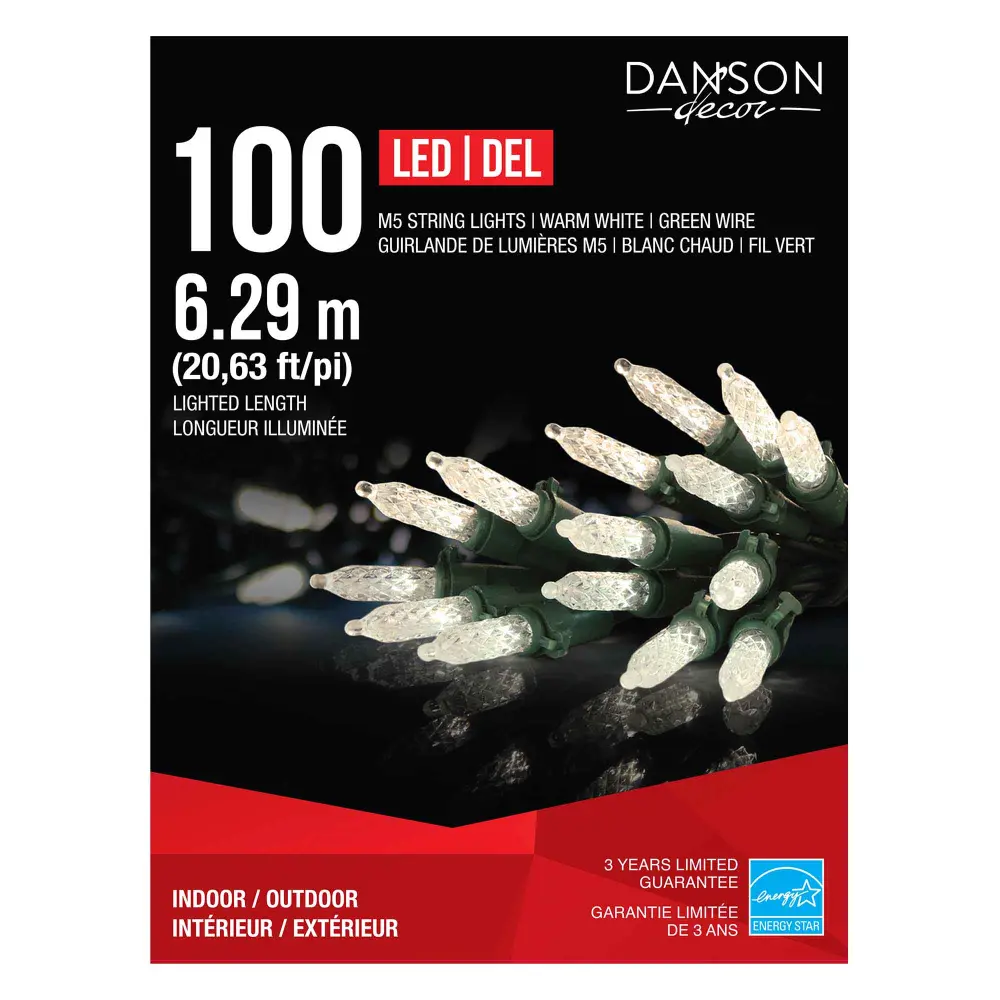 String 100 M5 LED Lights 20.63' (6.29 m), Warm Alabaster