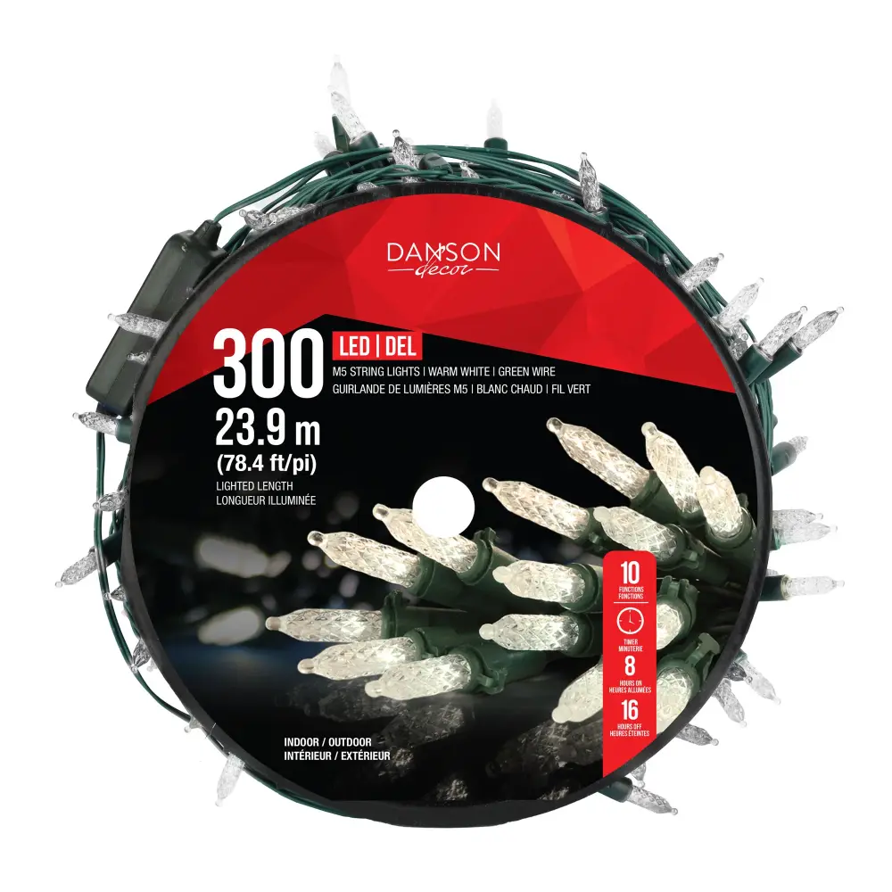 String 100 M5 LED Lights on Forest Wire 78.4' (23.9 m), Warm White