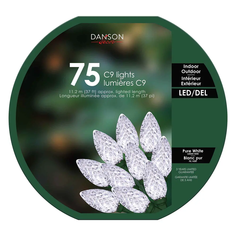 String 75 C5 LED Lights 37' (11.28 m), Pure Alabaster