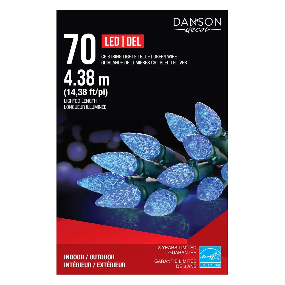 String 70 C6 LED Lights 14.38' (4.38 m), Navy