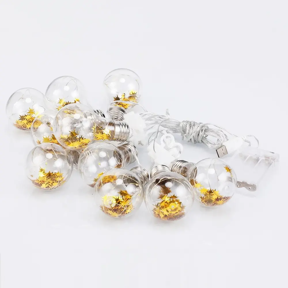 YuleGlow Globe Bulb String Fairy Lights - Battery Powered Dimmer Function