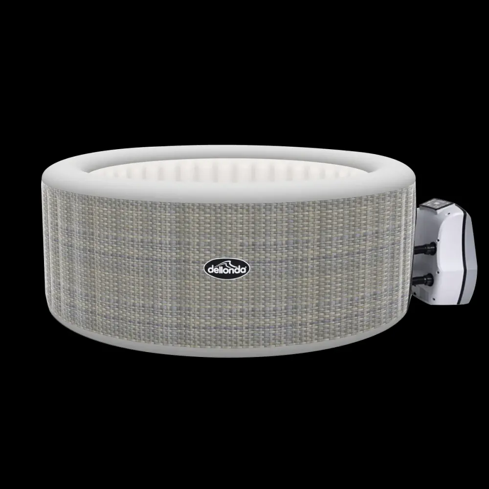 Dellonda 4-6 Person Inflatable Hot Tub Spa Automated Pump - Rattan Effect - DL91 Built- Pump | Fast Inflation