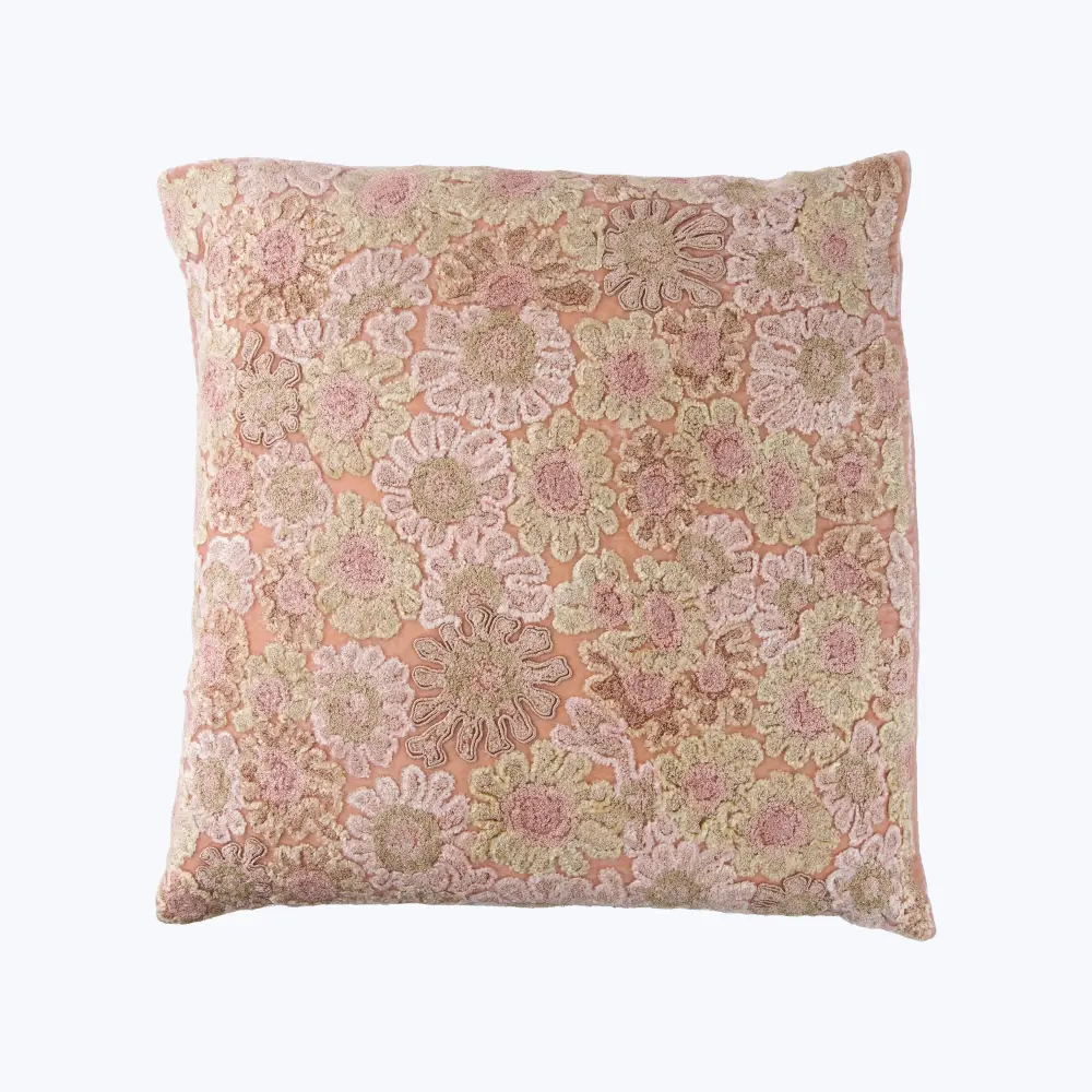 Anouk Silk Velvet Pillow, Rose Quartz