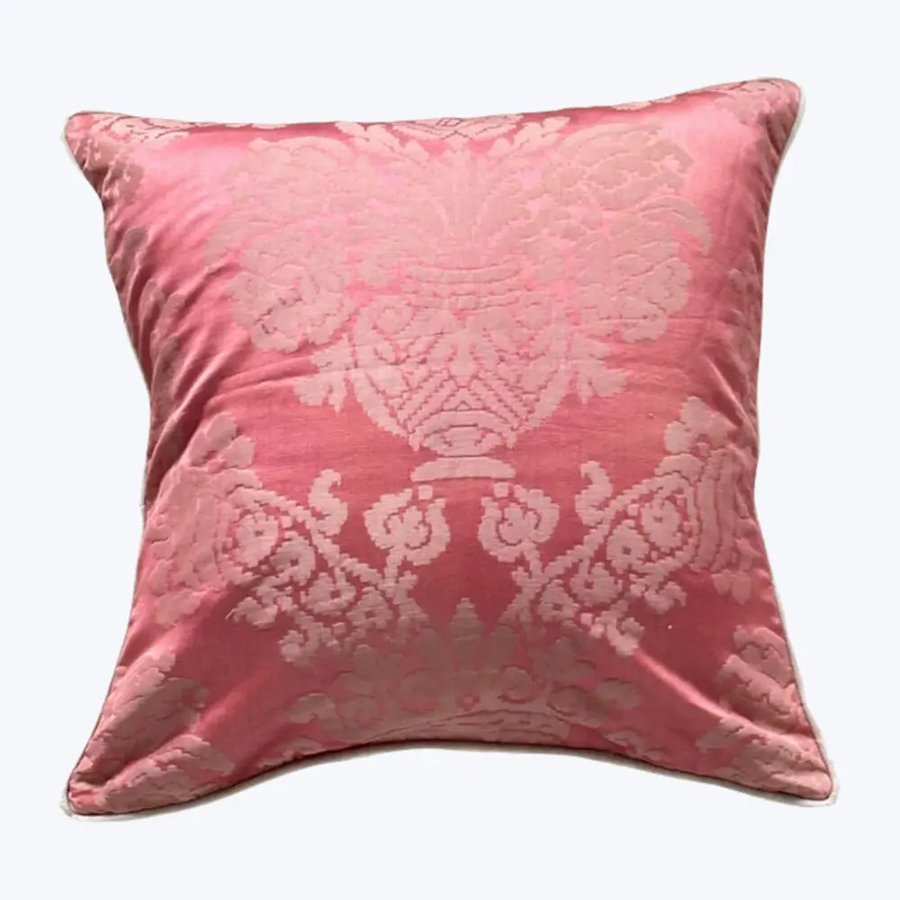 Antique Silk Damask Pillow Removable Cover