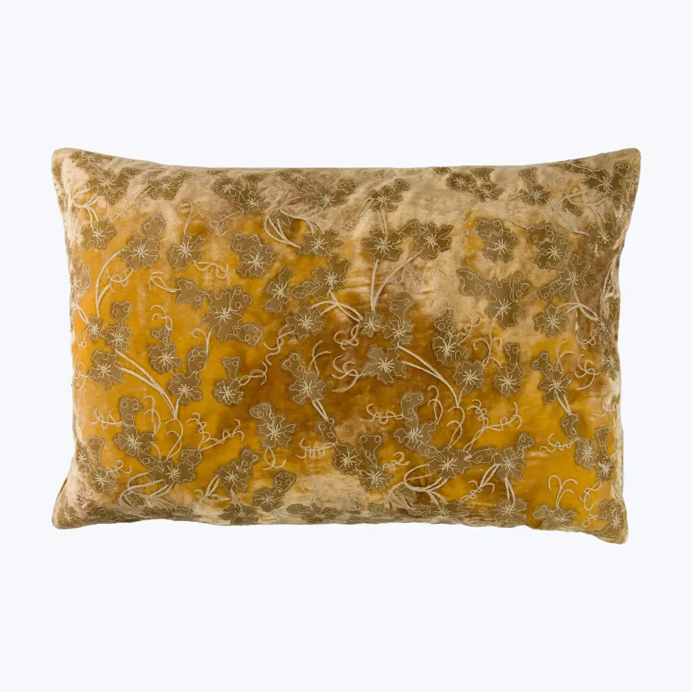 Azura Silk Soft pile Lumbar Pillow, Shaded Oro